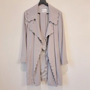 Club Monaco Scalloped Edge Light Gray Coat
